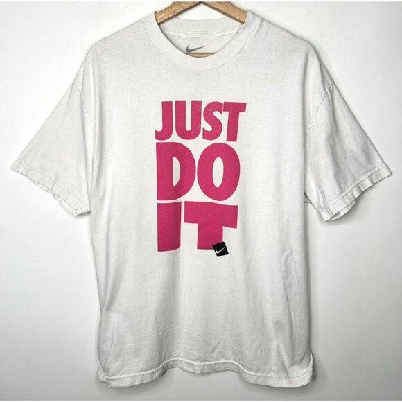 Nike Other - Nike Mens T Shirt VTG Just Do It Logo Regular Fit Short Sleeve Off White Large